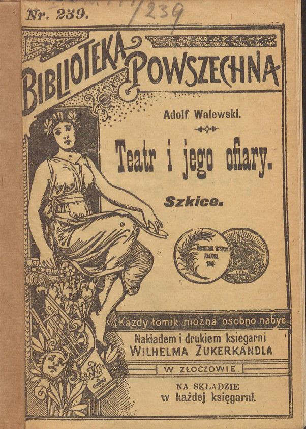 Okładka książki Adolfa Walewskiego Teatr i jego ofiary Biblioteka Narodowa polona.pl